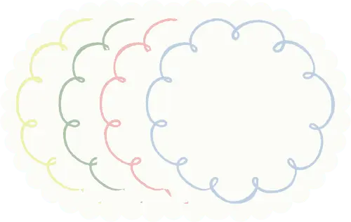 Pastel Squiggles Scalloped Salad Plate, 16pcs