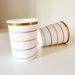 Pastel Striped Cups (8pcs)
