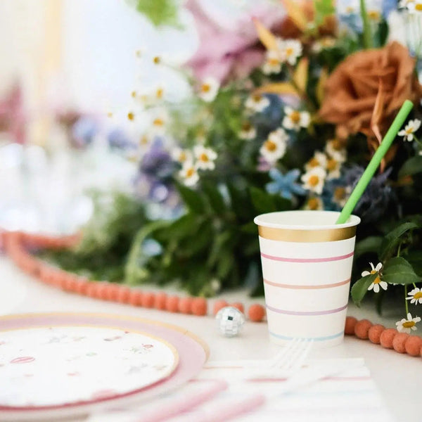 Pastel Striped Cups (8pcs)