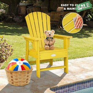 Patio Kids’ Adirondack Chair with Ergonomic Backrest-Blue Blue Kids Chairs & Seating