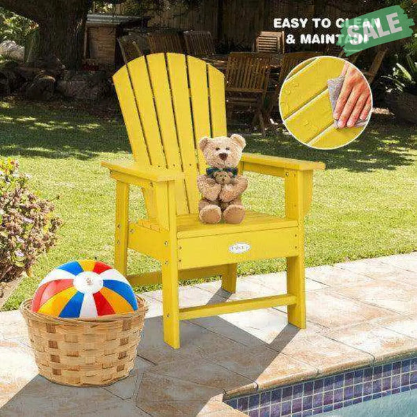 Patio Kids’ Adirondack Chair with Ergonomic Backrest-Blue Blue Kids Chairs & Seating