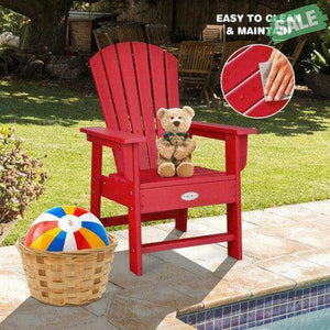 Patio Kids’ Adirondack Chair with Ergonomic Backrest-Blue Blue Kids Chairs & Seating