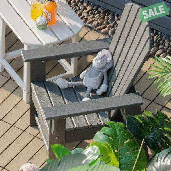 Patio Kids’ Adirondack Chair with Ergonomic Backrest-Blue Blue Kids Chairs & Seating