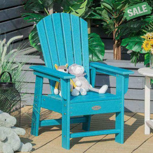 Patio Kids’ Adirondack Chair with Ergonomic Backrest-Blue Blue Kids Chairs & Seating