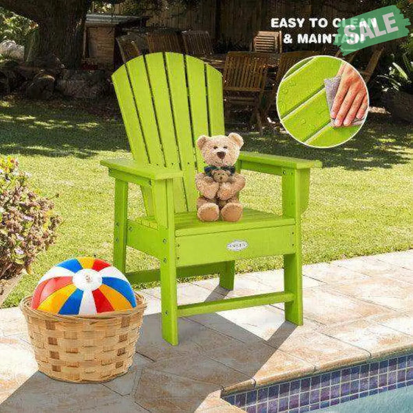 Patio Kids’ Adirondack Chair with Ergonomic Backrest-Blue Blue Kids Chairs & Seating