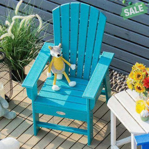 Patio Kids’ Adirondack Chair with Ergonomic Backrest-Blue Blue Kids Chairs & Seating