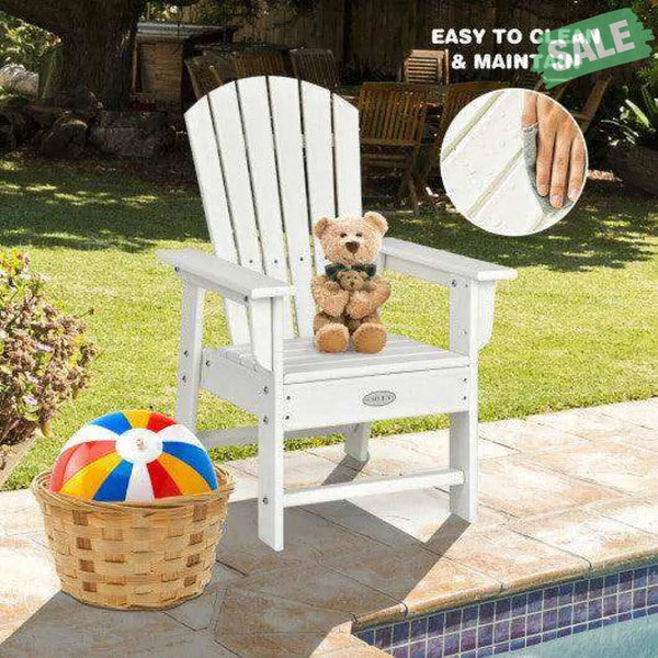 Patio Kids’ Adirondack Chair with Ergonomic Backrest-Blue Blue Kids Chairs & Seating