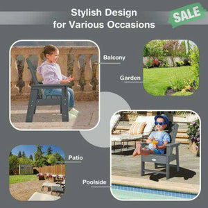 Patio Kids’ Adirondack Chair with Ergonomic Backrest-Blue Blue Kids Chairs & Seating