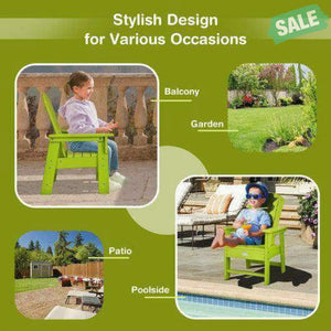 Patio Kids’ Adirondack Chair with Ergonomic Backrest-Blue Blue Kids Chairs & Seating