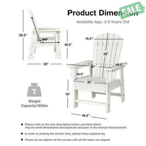 Patio Kids’ Adirondack Chair with Ergonomic Backrest-Blue Blue Kids Chairs & Seating