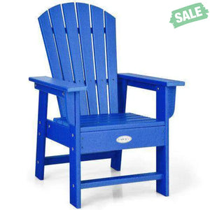 Patio Kids’ Adirondack Chair with Ergonomic Backrest-Blue Blue Kids Chairs & Seating