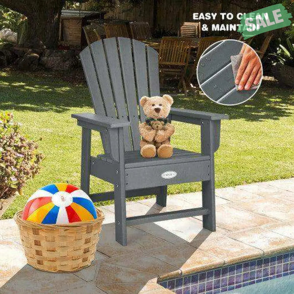 Patio Kids’ Adirondack Chair with Ergonomic Backrest-Blue Blue Kids Chairs & Seating