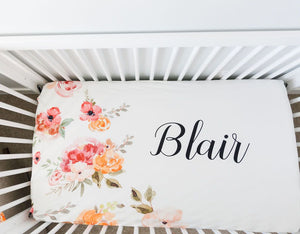 Custom Crib Sheet - Floral Baby Bedding with Soft Breathable Fabric | Durable Snug Fit
