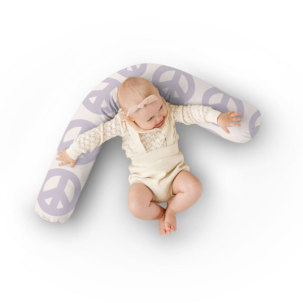 Cream Peace Sign Support Pillow