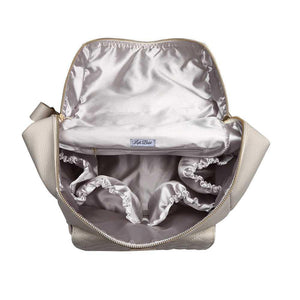 Signature Pearl White Diaper Bag at angle 5, stylish and functional for modern parents.