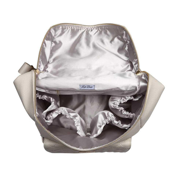 Signature Pearl White Diaper Bag at angle 5, stylish and functional for modern parents.