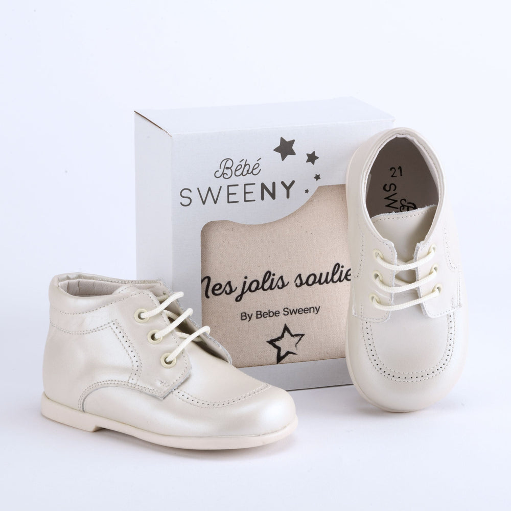 Baby Pearly Ivory Leather Walker Shoes