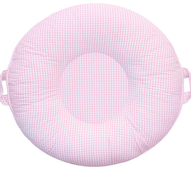 Sadie Light Pink Floor Cushion for babies, soft and stylish seating option for playtime and relaxation.