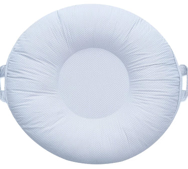 Serenity Light Gray Floor Cushion for babies, providing comfort and style for playtime or relaxation.
