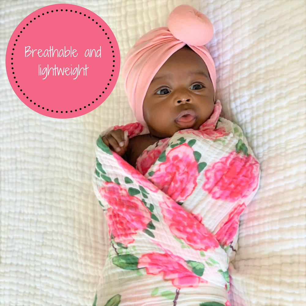 Live Life in Full Bloom Baby Muslin Swaddle Blanket - MOOGCO Baby