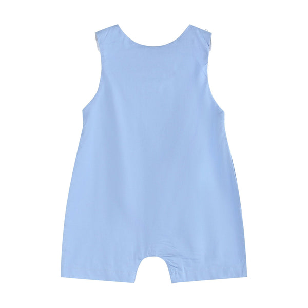 Periwinkle Blue Crosses Smocked Jon Jon