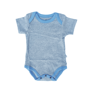 Periwinkle colorblock lap bodysuit for babies - short sleeve, comfy and stylish.