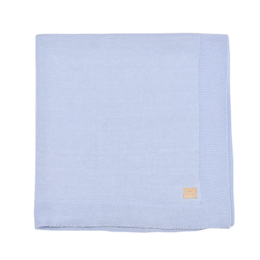 PETIT SWEENY | Boys Blue Organic Cotton Knitted Blanket - MOOGCO Baby