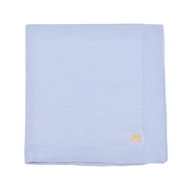 PETIT SWEENY | Boys Blue Organic Cotton Knitted Blanket - MOOGCO Baby