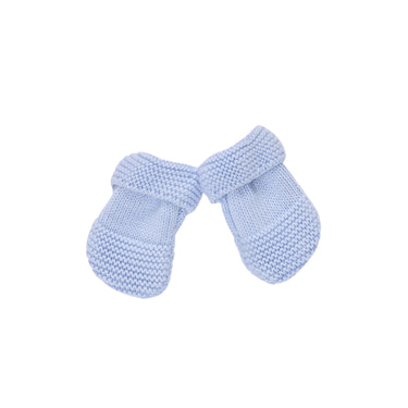 PETIT SWEENY | Boys Blue Organic Cotton Knit Mittens - MOOGCO Baby