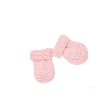PETIT SWEENY | Girls Pink Organic Cotton Knit Mittens - MOOGCO Baby