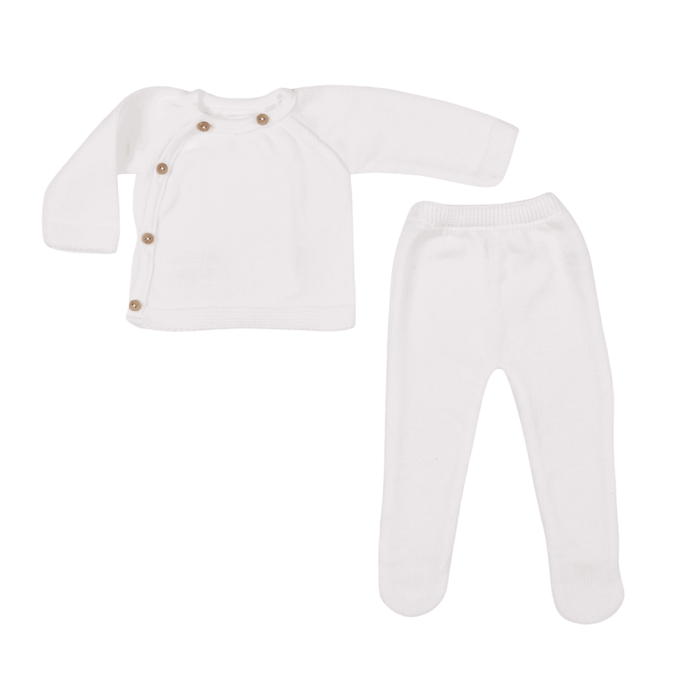 PETIT SWEENY Baby White Organic Cotton Gift Set - Perfect newborn gift, eco-friendly and soft for delicate skin.