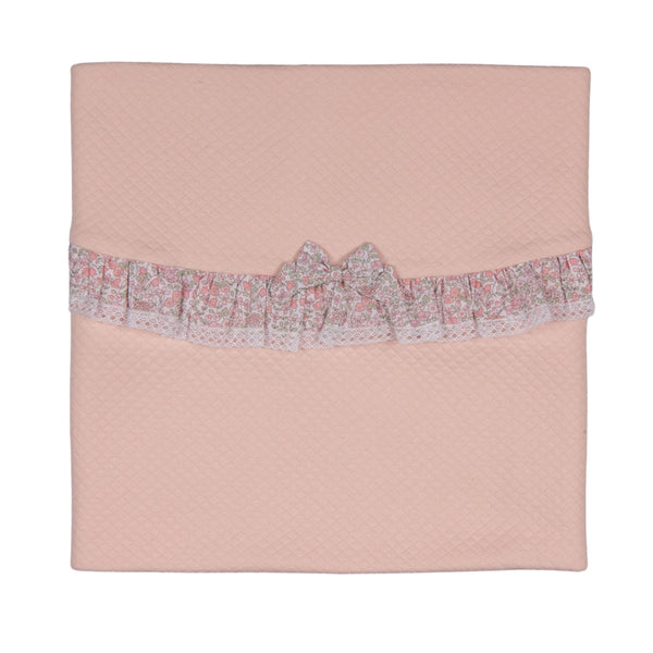 PETITE FLEUR | Baby Girls Pink Quilted Cotton Floral Blanket (82cm)