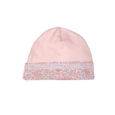 PETITE FLEUR Baby Girls Floral Pink Cotton Hat - Adorable bonnet for infants and toddlers.