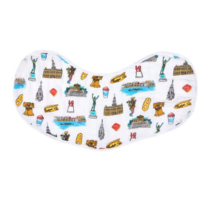 Gift Set: Philadelphia Baby Muslin Swaddle Blanket and Burp Cloth/Bib Combo Newborn Essentials for Feeding and Comfort
