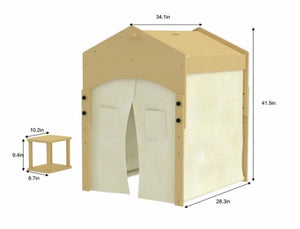 Ash Tent & Desk Set for kids, featuring a playful design, perfect for imaginative play and study. Angle 3 view.