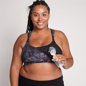 Chloe 4 Running Nursing & Pumping Sports Bra (Black Cloud)