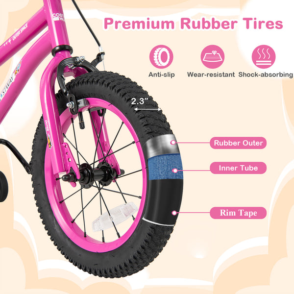 16-Inch Kids Bike for 4-7 Years Old Adjustable with Removable Training Wheels