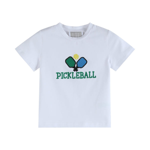 Pickleball T-Shirt and Green Gingham Shorts Set