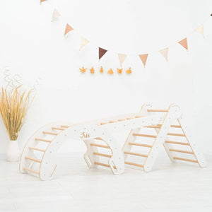 3 in 1 Pikler Triangle Set: Pikler Triangle + Arch + Ladder