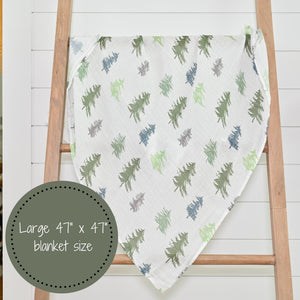 Pine Tree Baby Muslin Swaddle Blanket