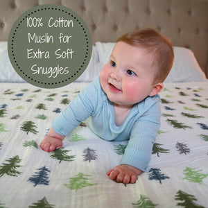 Pine Tree Baby Muslin Swaddle Blanket