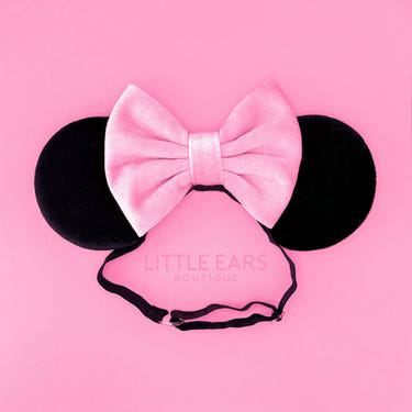 Pink and Black Velvet Elastic Ears