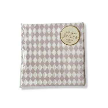 Pink Bavarian Check Large Disposable Paper Napkins (16pcs)