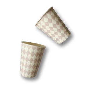 Pink Bavarian Checkered Cups (8pcs)