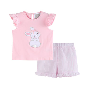 Pink Bunny T-Shirt and Shorts Set for babies, perfect for playful and stylish outfits.