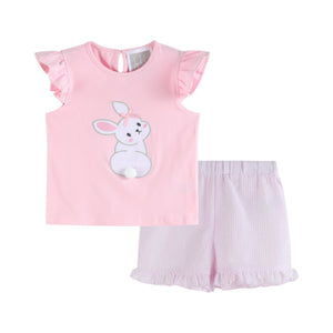 Pink Bunny T-Shirt and Shorts Set for babies, perfect for playful and stylish outfits.