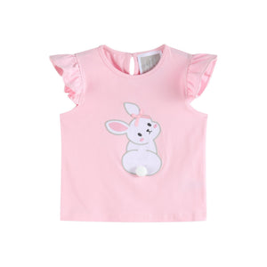 Pink Bunny T-Shirt and Shorts Set for babies, featuring a cute design, perfect for warm weather play.