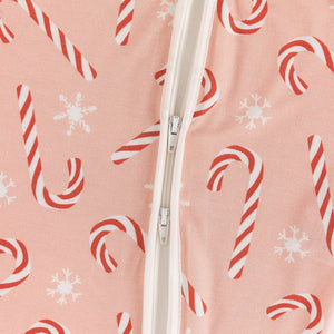 Pink Candy Cane (Convertible Zip Footies)