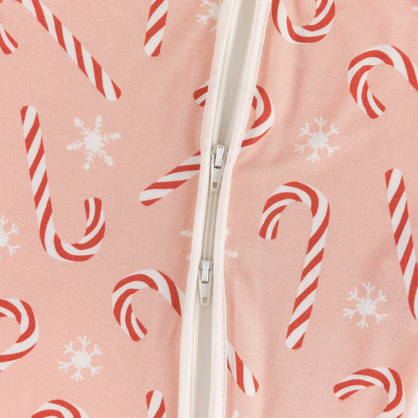 Pink Candy Cane (Convertible Zip Footies)