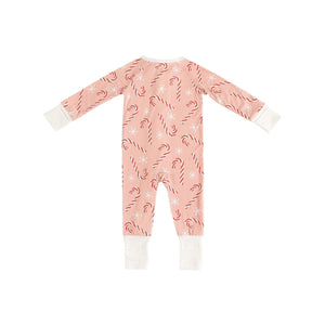 Pink Candy Cane (Convertible Zip Footies)